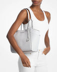 Jet Set Large Signature Logo Shoulder Bag (OPTIC WHITE)