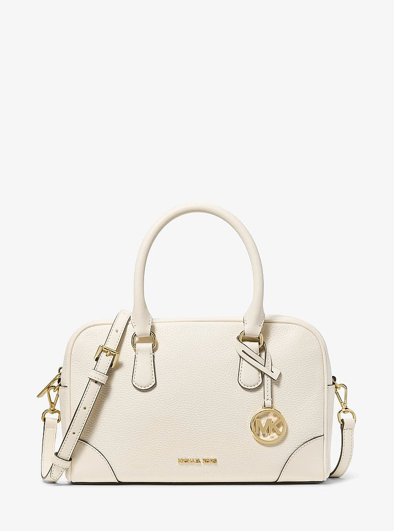 Thompson Pebbled Leather Satchel (LT CREAM)