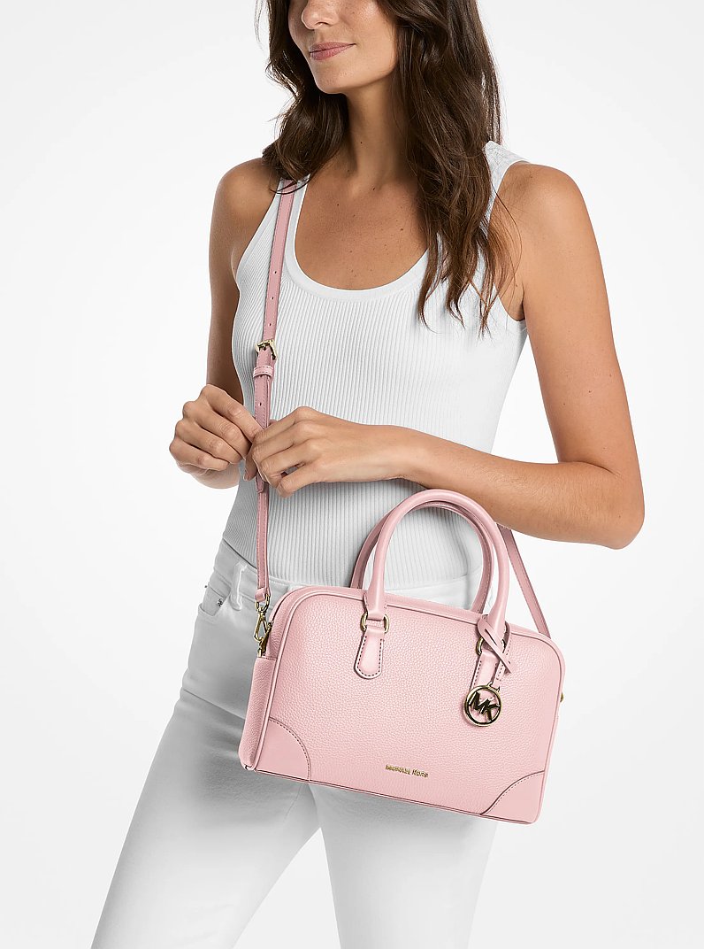 Thompson Pebbled Leather Satchel (POWDER BLUSH)