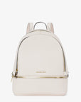 Rhea Medium Pebbled Leather Backpack (LT CREAM)