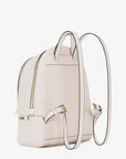 Rhea Medium Pebbled Leather Backpack (LT CREAM)