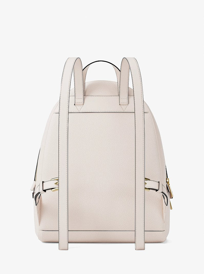 Rhea Medium Pebbled Leather Backpack (LT CREAM)