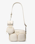 Jet Set Travel Medium Leather Messenger Bag (LT CREAM)