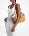 Jet Set Large Color-Block Signature Logo Tote Bag (HONEYWHEAT MULTI)