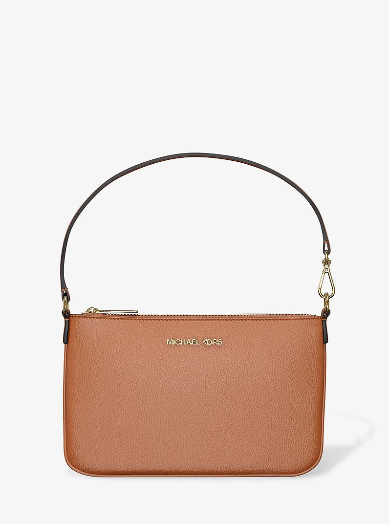 Jet Set Small Pebbled Leather Convertible Wristlet (LUGGAGE)