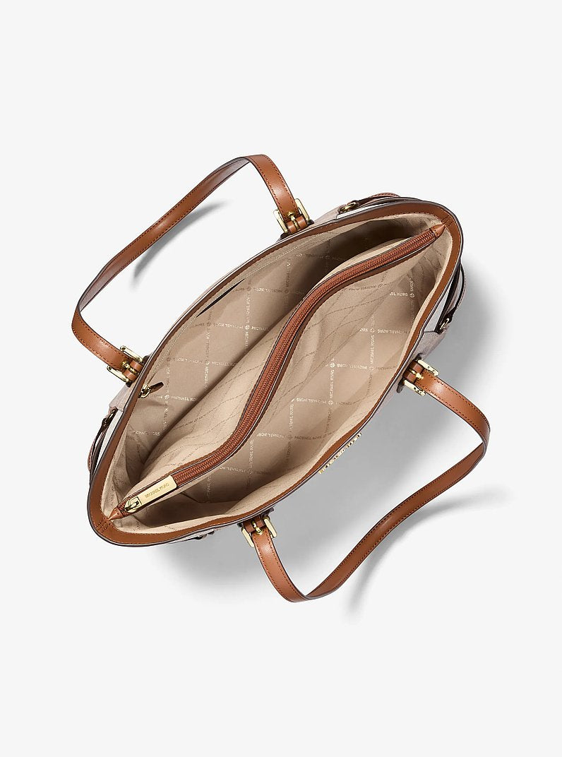 Voyager Large Color-Block Signature Logo Tote Bag (CAMEL MLT)