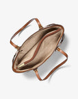 Voyager Large Color-Block Signature Logo Tote Bag (CAMEL MLT)