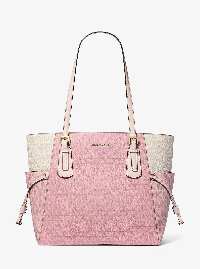 Voyager Large Color-Block Signature Logo Tote Bag (PWD BLSH MLT)