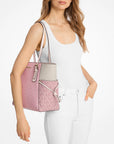 Voyager Large Color-Block Signature Logo Tote Bag (PWD BLSH MLT)