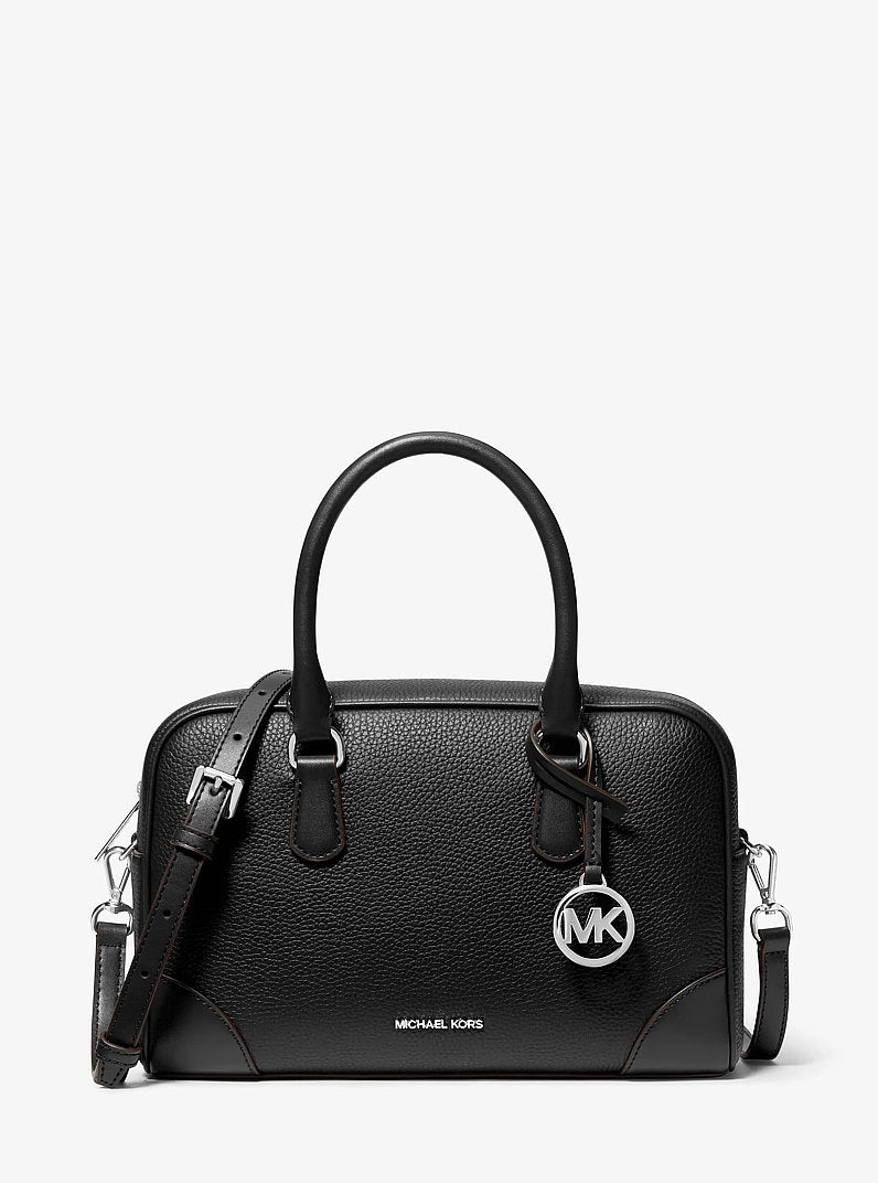 Thompson Medium Pebbled Leather Satchel (BLACK)