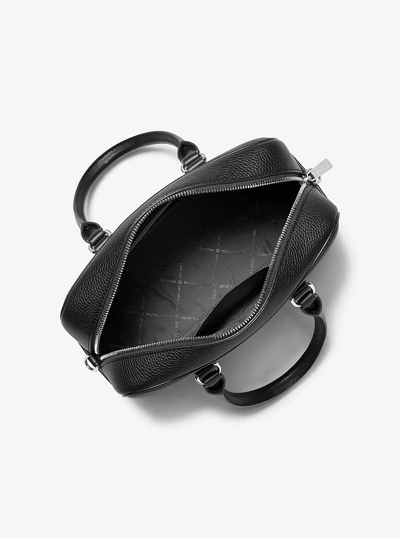 Thompson Medium Pebbled Leather Satchel (BLACK)