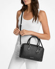 Thompson Medium Pebbled Leather Satchel (BLACK)