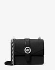 Greenwich Small Saffiano Leather Crossbody Bag (BLACK)