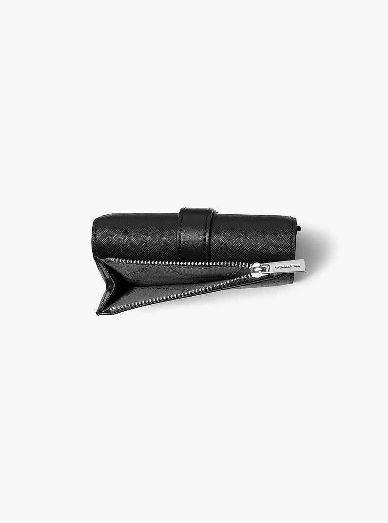 Greenwich Medium Leather Trifold Wallet (BLACK)