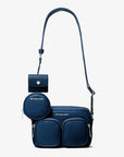 Jet Set Leather Medium Crossbody Bag with Case for Apple Airpods Pro® (NAVY)