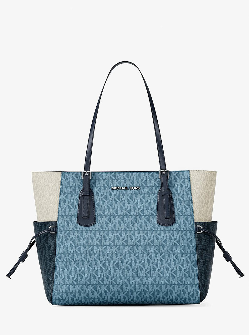 Voyager Large Color-Block Signature Logo Tote Bag (DENIM MULTI)