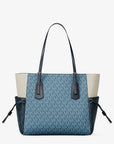 Voyager Large Color-Block Signature Logo Tote Bag (DENIM MULTI)