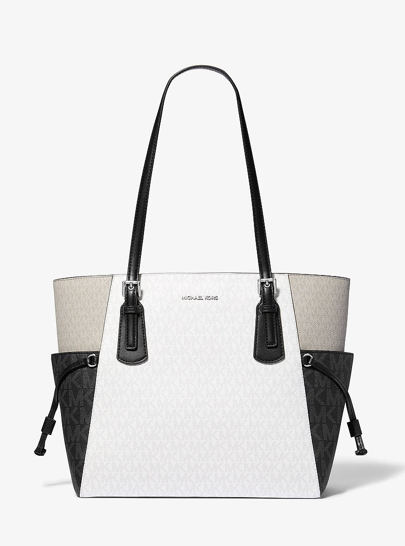 Voyager Large Color-Block Signature Logo Tote Bag (OPWHT MULTI)