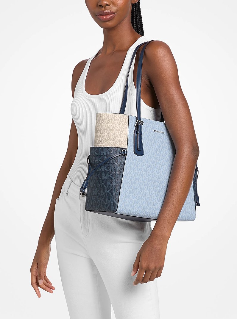 Voyager Large Color-Block Signature Logo Tote Bag (PL OCN MLTI)
