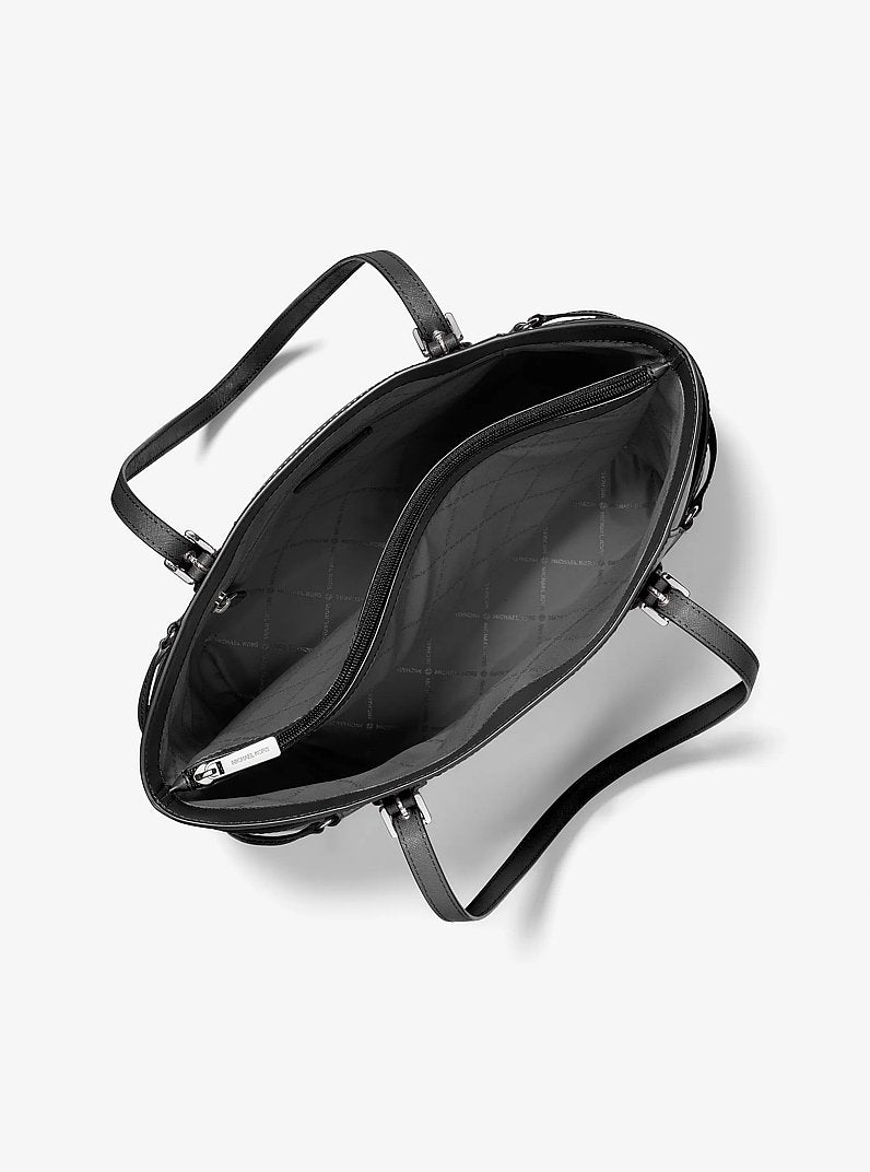 Voyager Large Saffiano Leather Tote Bag (BLACK)