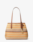 Avalon Medium Striped Woven Tote Bag (RAD ORNGE ML)