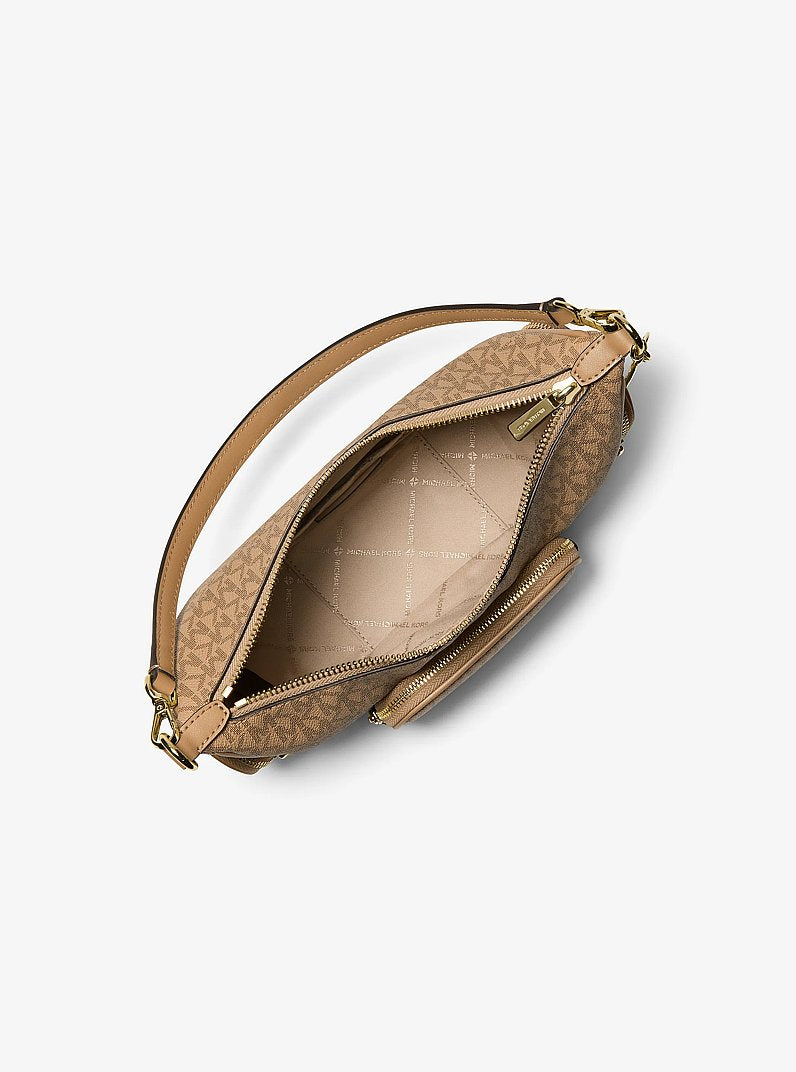 Merritt Small Signature Logo Convertible Shoulder Bag (CAMEL)