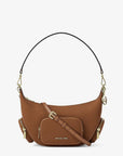 Merritt Medium Suede Convertible Shoulder Bag (LUGGAGE)