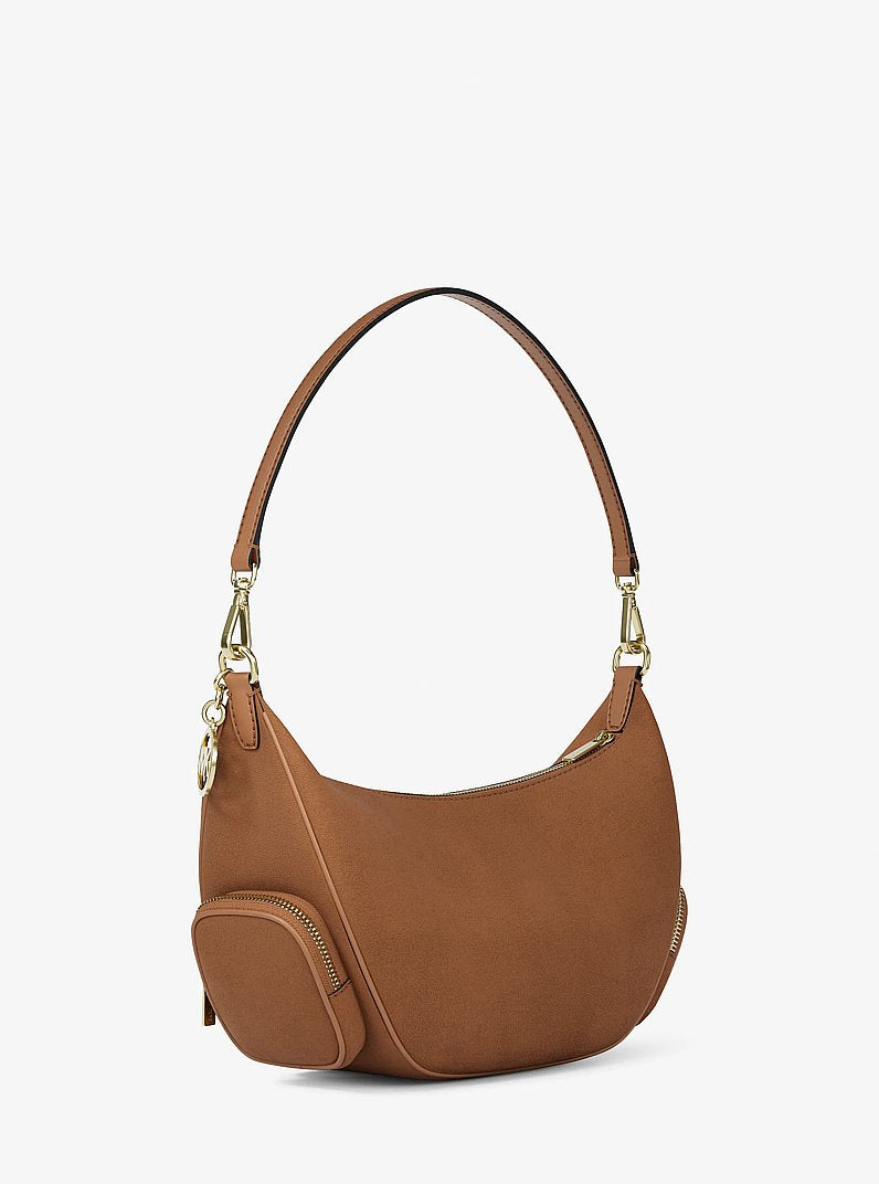 Merritt Medium Suede Convertible Shoulder Bag (LUGGAGE)