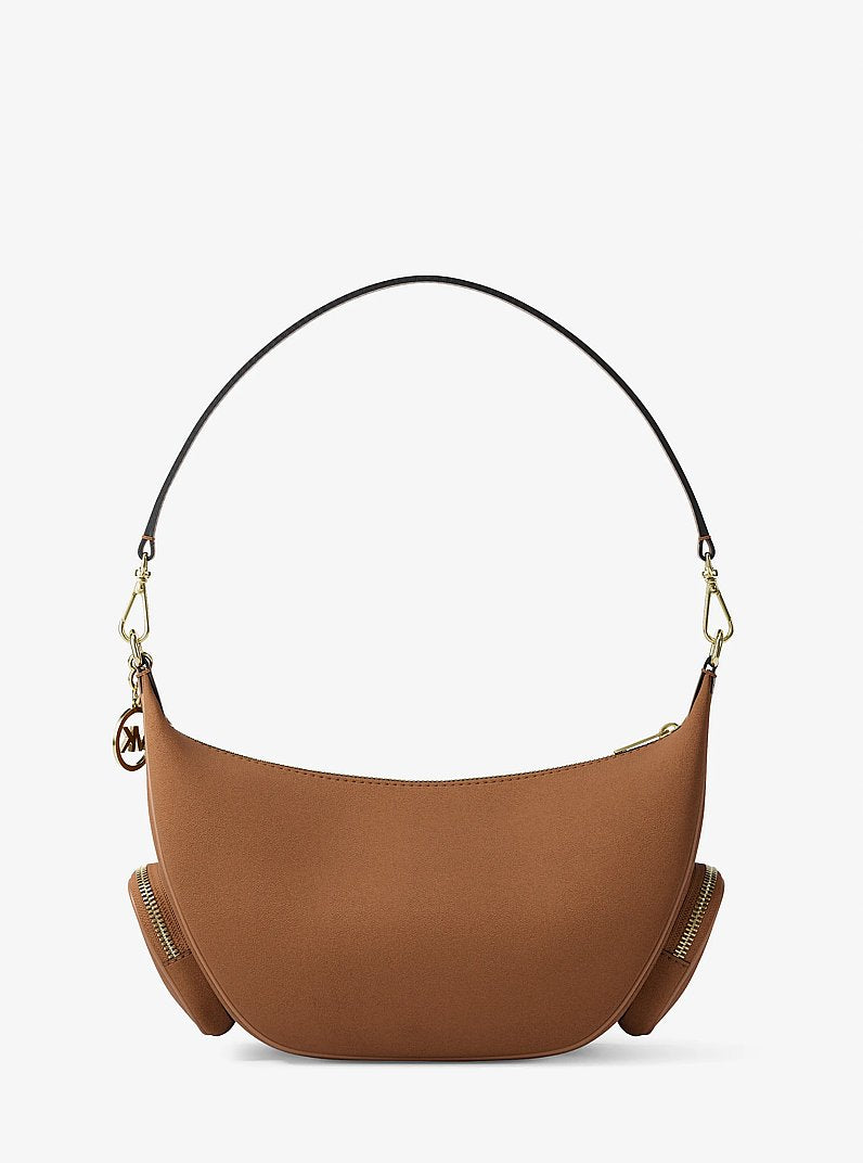Merritt Medium Suede Convertible Shoulder Bag (LUGGAGE)