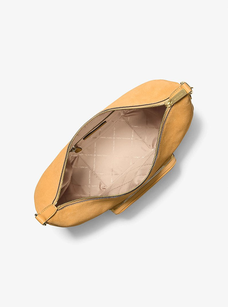 Merritt Medium Suede Convertible Shoulder Bag (HONEYWHEAT)