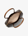Petra Medium Signature Logo Shoulder Bag (BROWN)