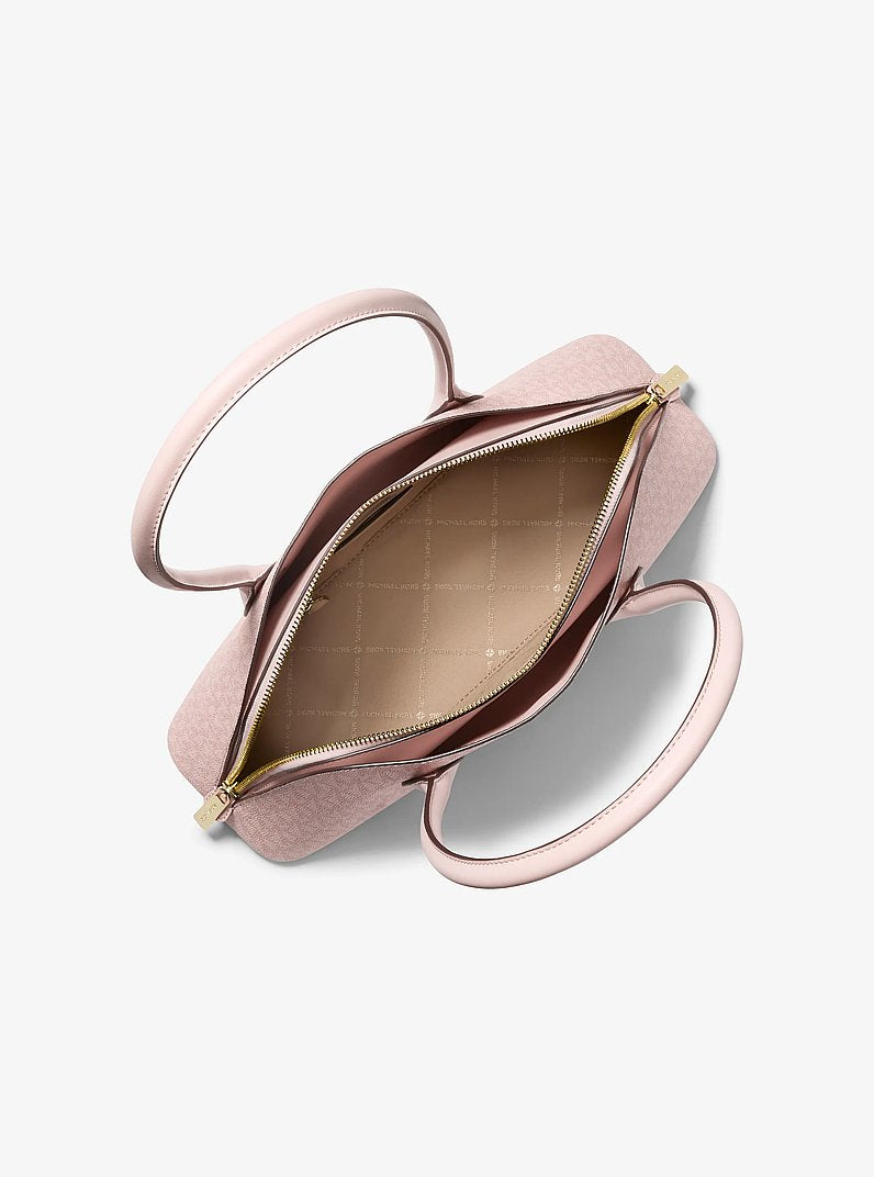 Petra Medium Signature Logo Shoulder Bag (POWDER BLUSH)