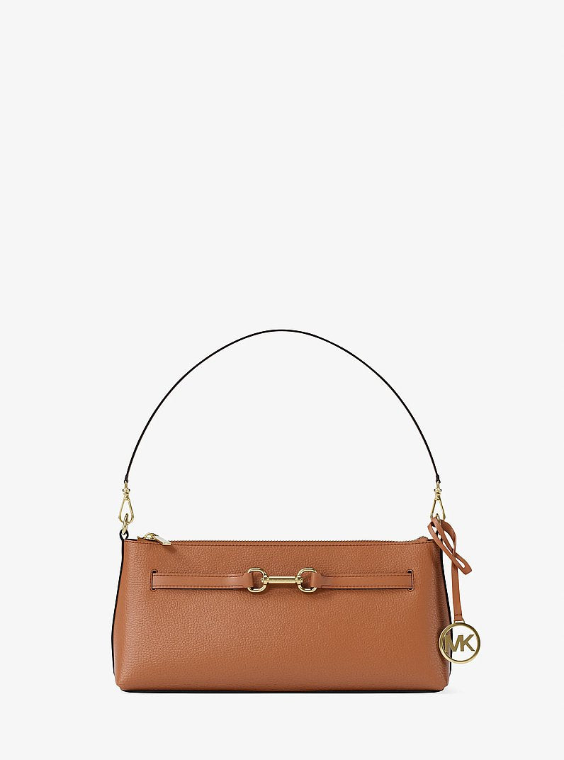 Carson Small Leather Convertible Crossbody Bag (LUGGAGE)