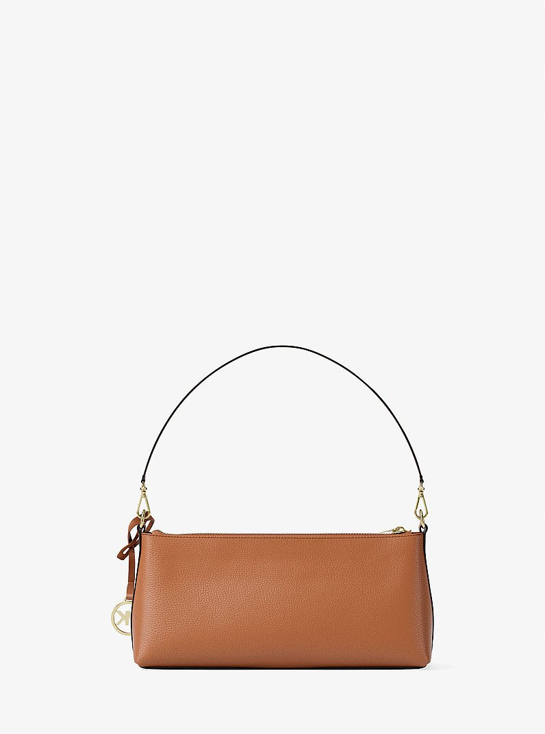 Carson Small Leather Convertible Crossbody Bag (LUGGAGE)
