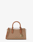 Arden Small Color-Block Signature Logo Messenger Bag (CAMEL MLT)