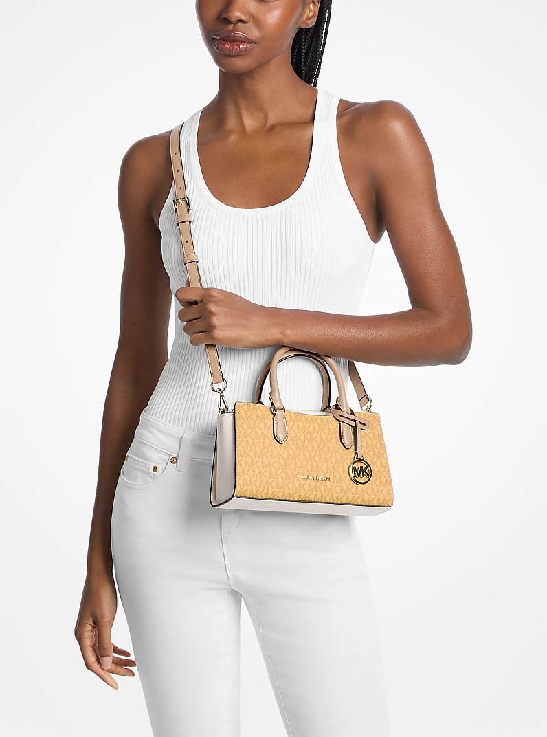 Arden Small Color-Block Signature Logo Messenger Bag (HONEYWHEAT MULTI)