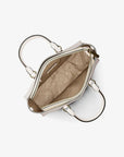 Arden Medium Leather Top-Zip Satchel (LT CREAM)
