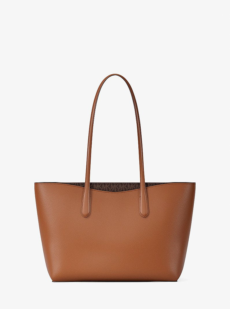 Arden Large Pebbled Leather Tote Bag (BROWN)
