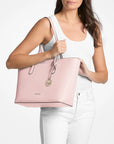 Arden Large Pebbled Leather Tote Bag (POWDER BLUSH)