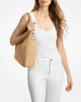 Nayla Medium Suede Hobo Shoulder Bag (CAMEL)