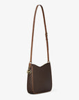 Nayla Medium Signature Logo Messenger Bag (BROWN)