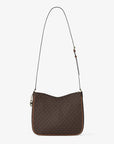 Nayla Medium Signature Logo Messenger Bag (BROWN)