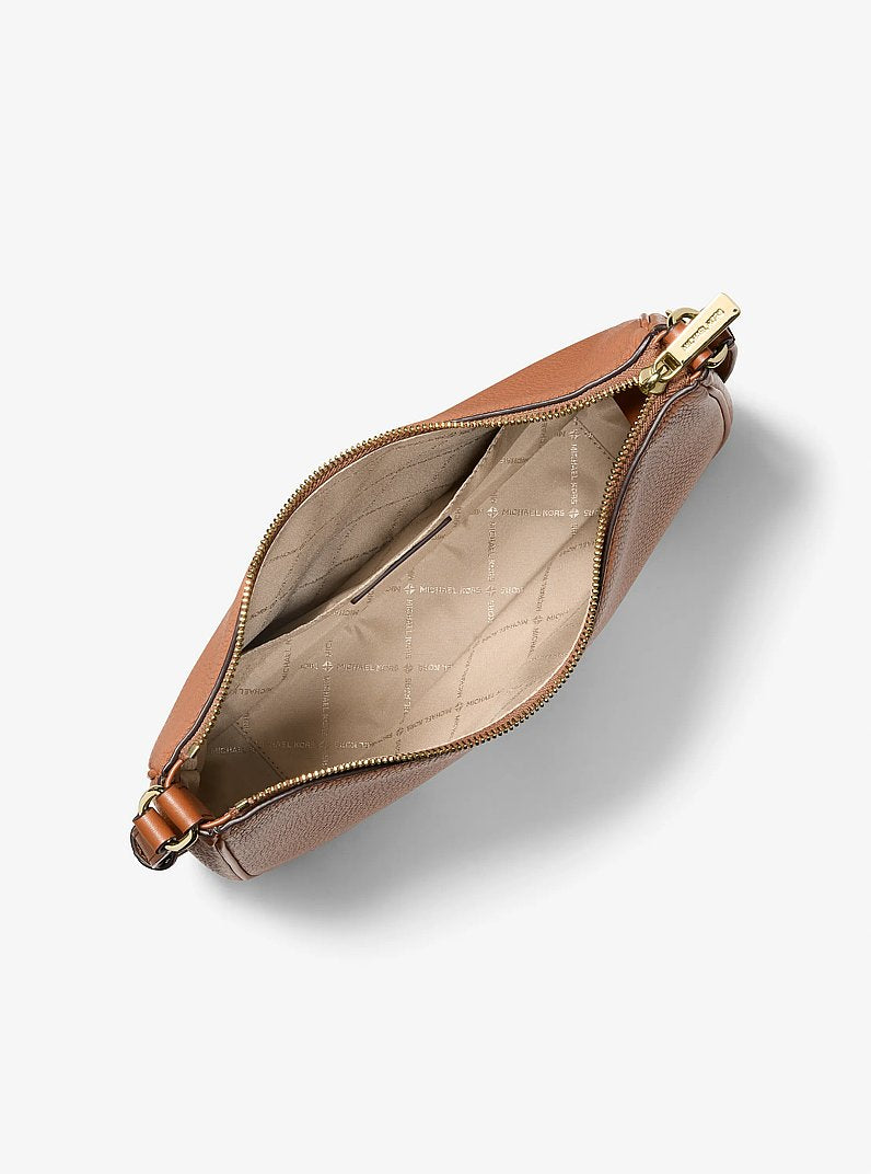 Nayla Medium Pebbled Leather Messenger Bag (LUGGAGE)