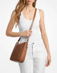 Nayla Medium Pebbled Leather Messenger Bag (LUGGAGE)
