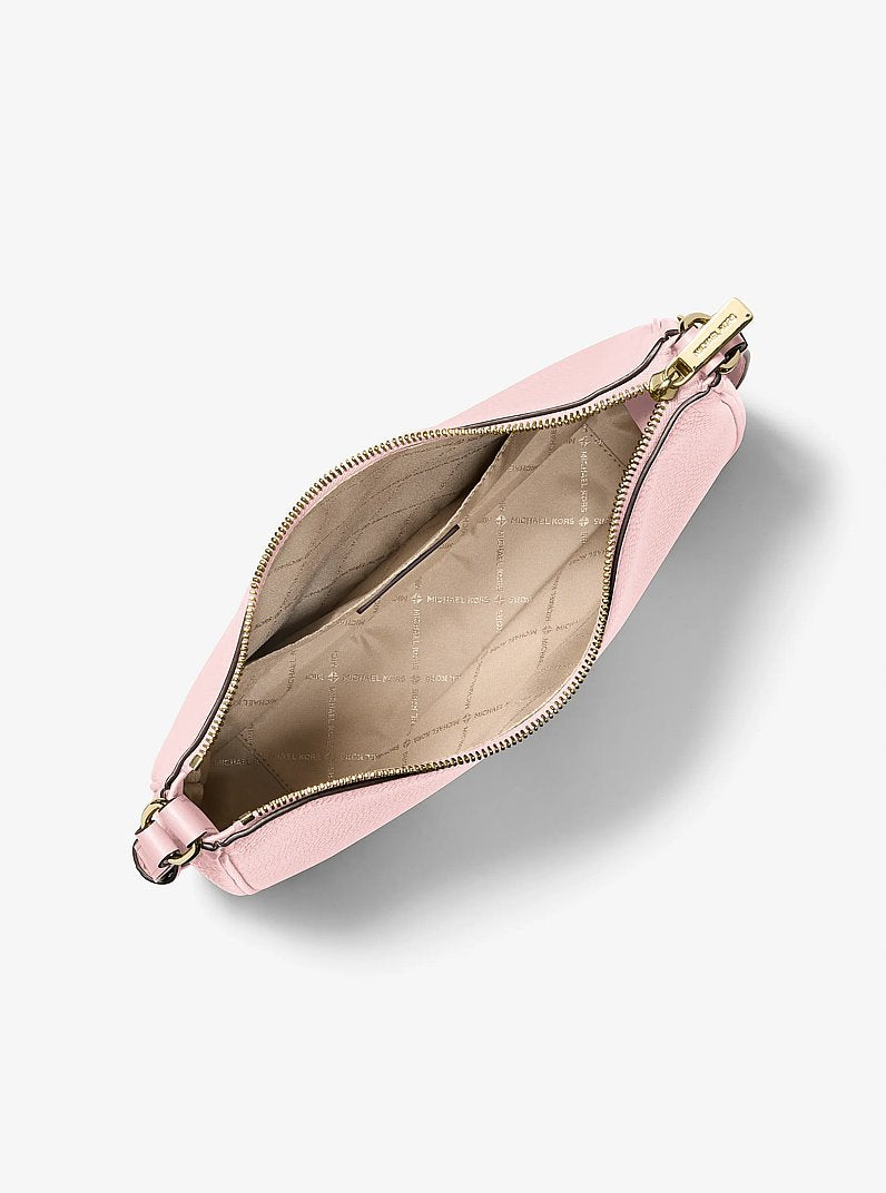 Nayla Medium Pebbled Leather Messenger Bag (POWDER BLUSH)