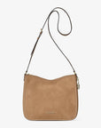 Nayla Medium Pebbled Leather Messenger Bag (CAMEL)