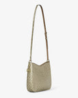 Nayla Medium Metallic Signature Logo Messenger Bag (PALE GOLD)