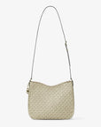 Nayla Medium Metallic Signature Logo Messenger Bag (PALE GOLD)