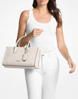 Mirella Medium Logo Debossed Satchel (LT CREAM)