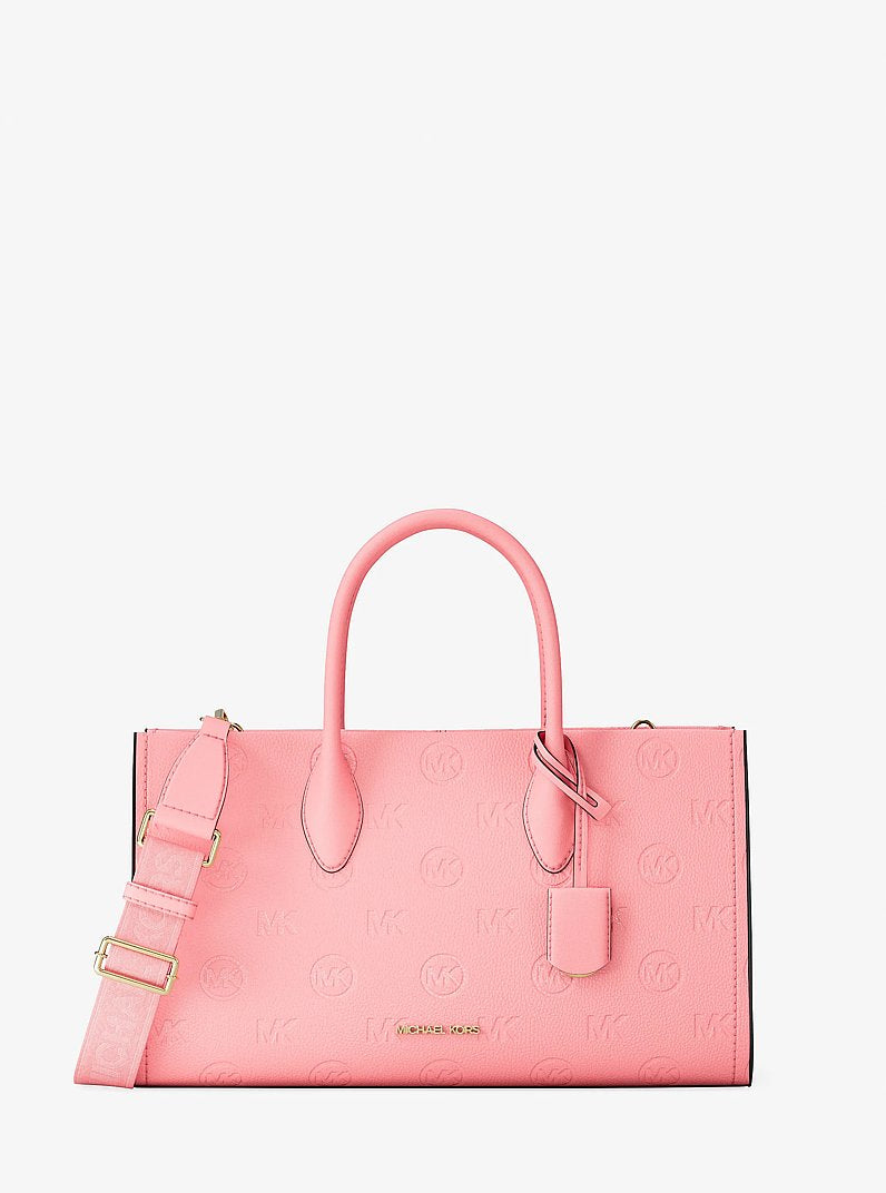 Mirella Medium Logo Debossed Satchel (CARNATION)